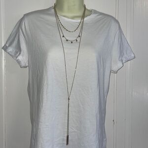 Triple layer gold tone necklace